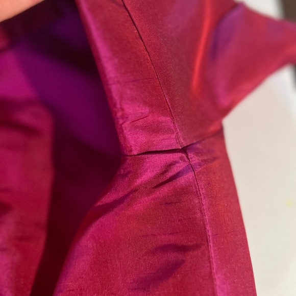 Vintage Rafaella Y2K 90s Iridescent Magenta 100% Silk Button Up Blazer Jacket 10 - Picture 8 of 10